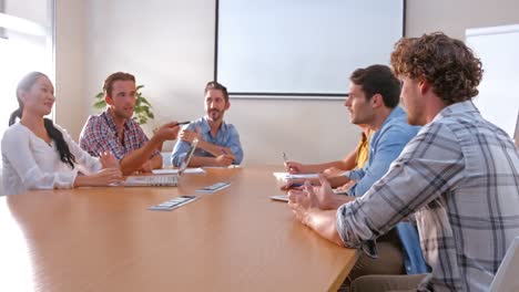 business people speaking together during meeting