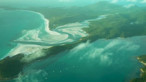 breathtaking landscape of whitehaven beach during morning golden hour