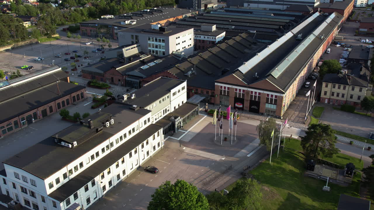 Aerial view of Innovatum Science Center and Saab museum in Trollhättan, Sweden