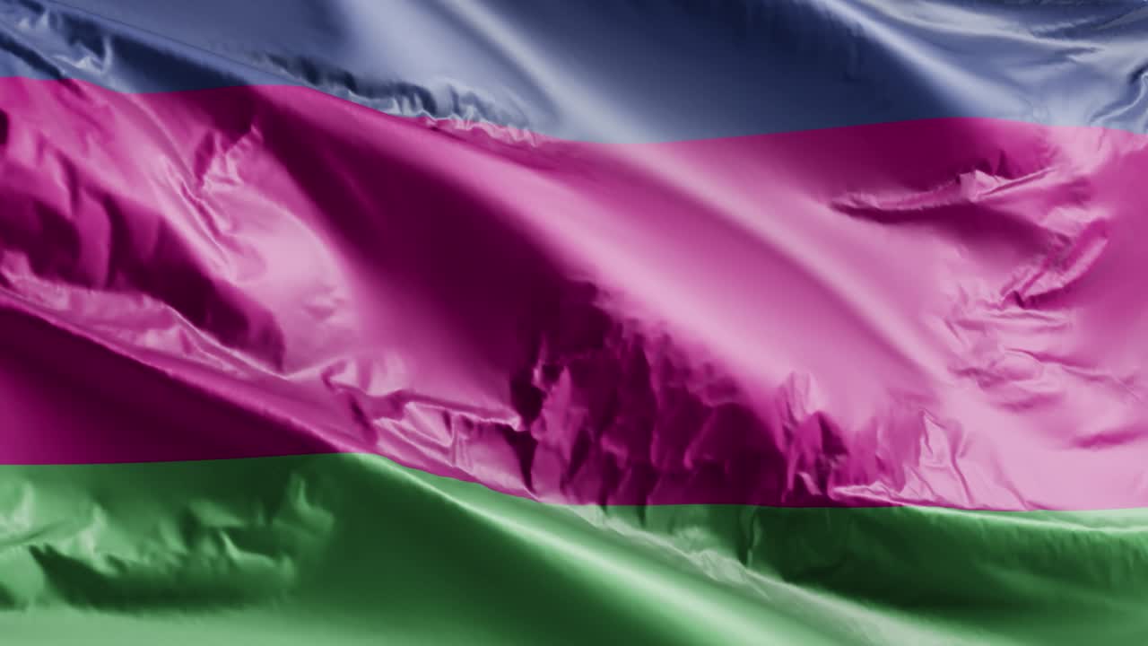 la bandera de la república popular de kuban ondeando en el bucle del viento. la bandera de kuban balanceándose en la brisa. fondo de relleno completo. bucle de 10 segundos.