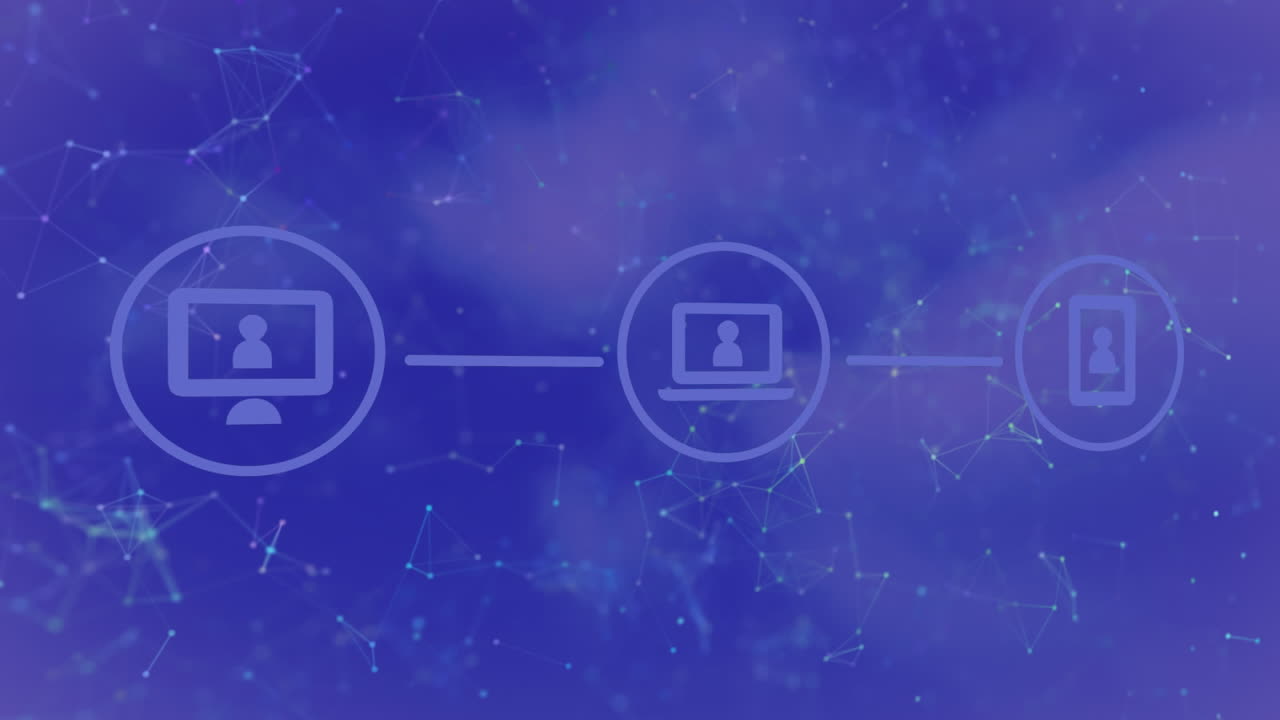 animación de la red de conexiones a través de código binario