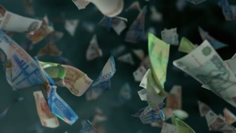 fallende russische rubel-banknoten 4k loopbar