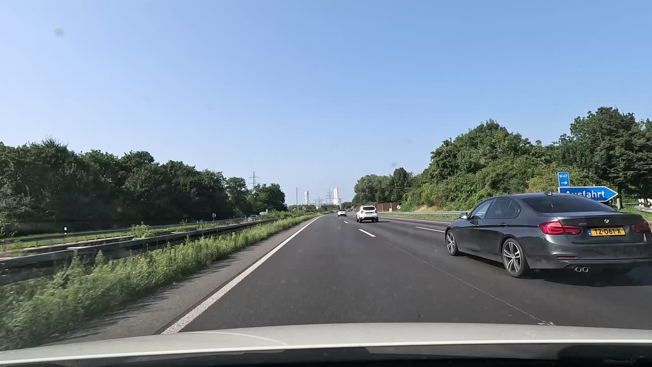 Driving down the highway in Germany.
