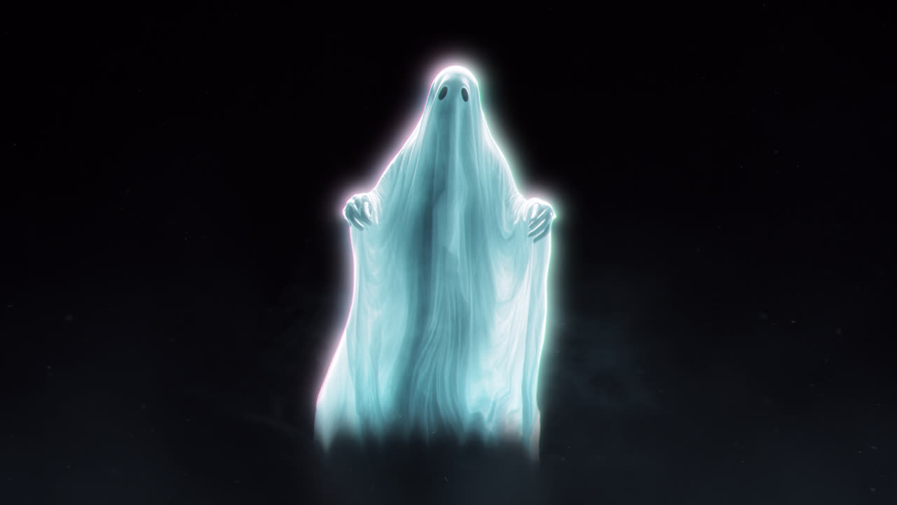 призрачная хэллоуинская призрачная анимационная петля с альфа-каналом 4k разрешения