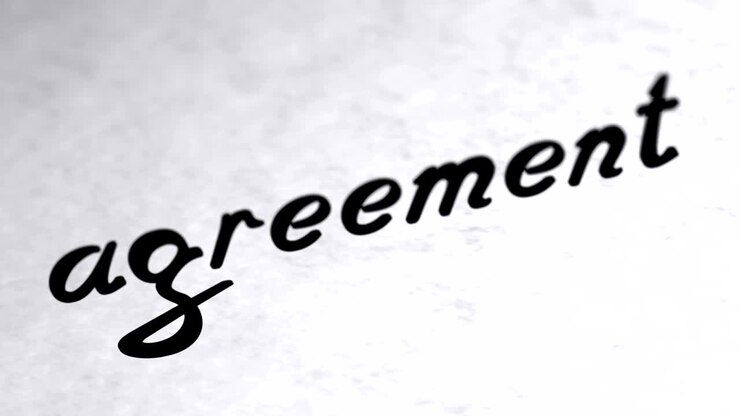 "agreement" on the page. Looping footage has 4K resolution.