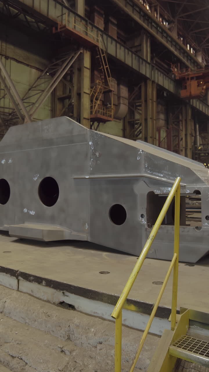 Schwerindustrie: Herstellung großer Metallkonstruktionen in einer Fabrik