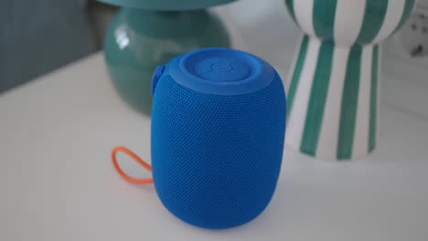 blue portable bluetooth speaker