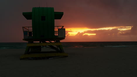 sunrise at miami beach lifeguard stand