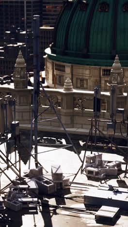 rooftop of a city building with antennas