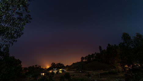 Night-Time-Lapse-in-Aljezur,-Algarve,-Portugal