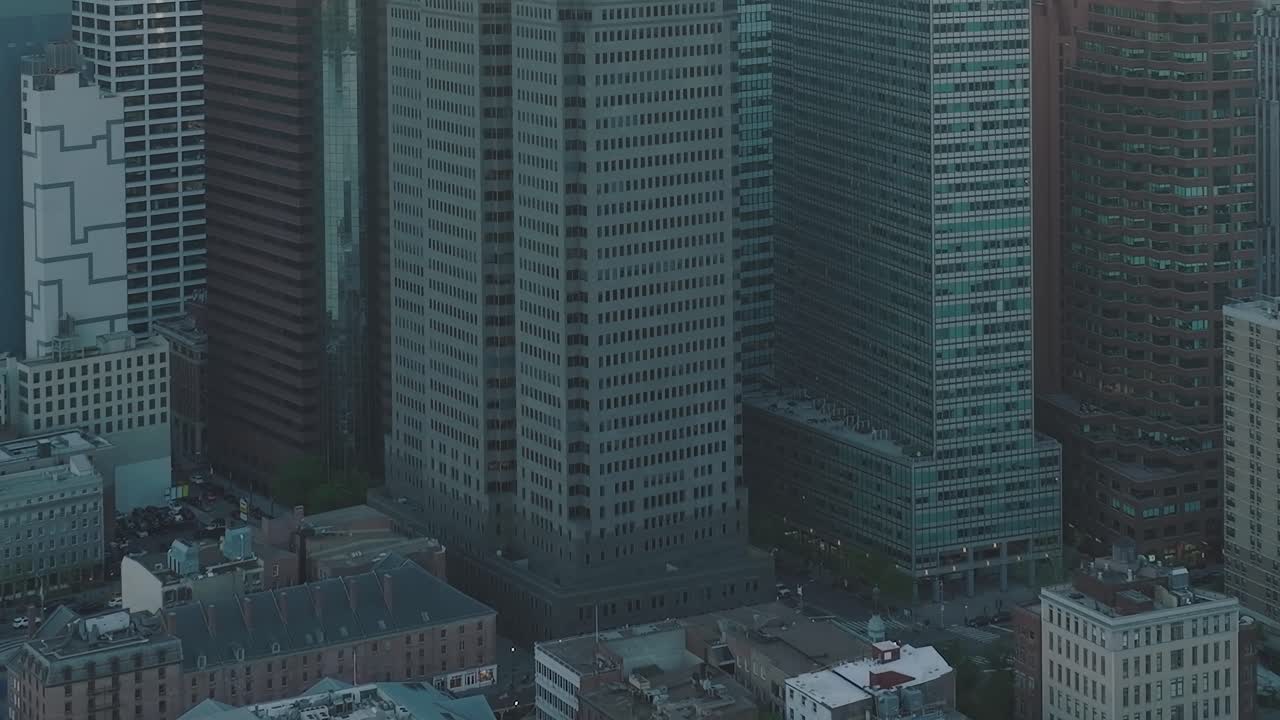 Paisaje urbano con rascacielos y vista aérea