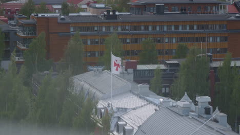 Freemason-flag-on-flagpole-on-roof-rop