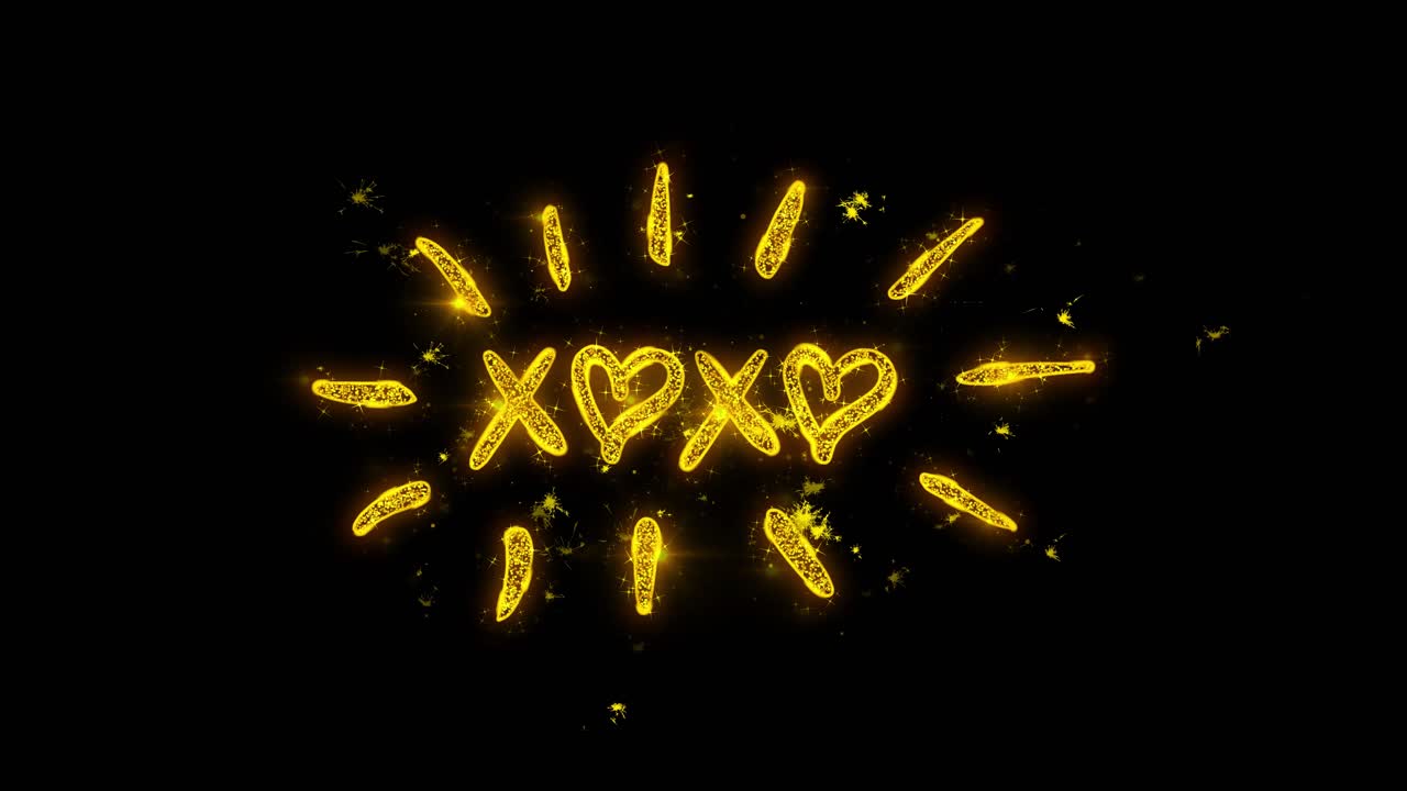 Glowing XOXO Hearts Graphic