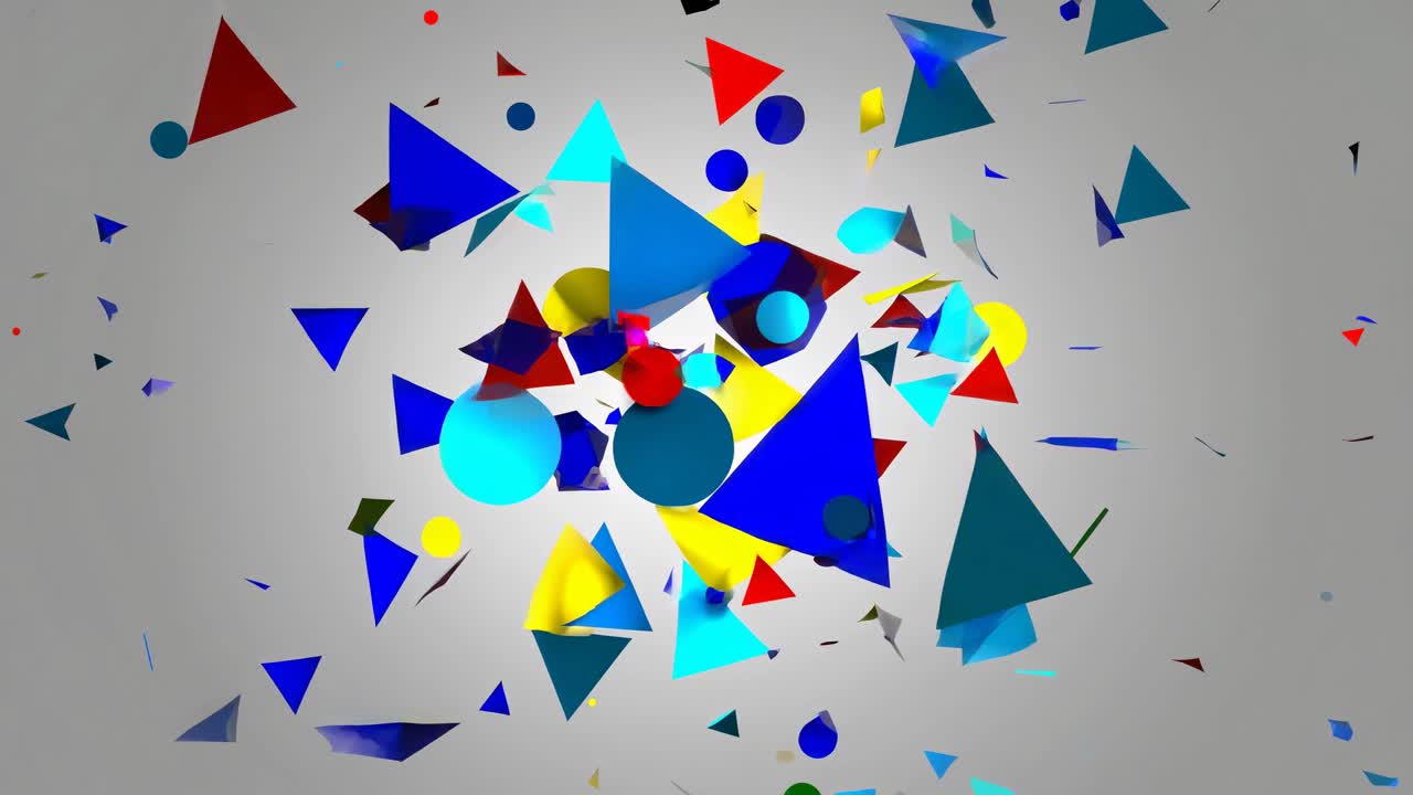 explosión de formas geométricas abstractas