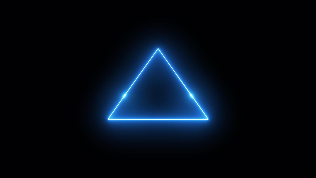 Glowing Blue Neon Triangle