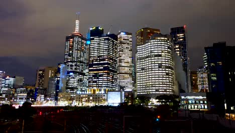 melbourne cbd skyline nighttime timelapse