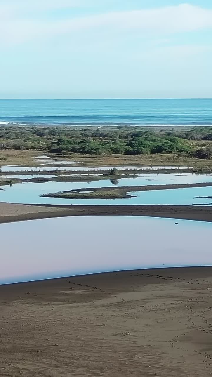 Picturesque view of water pools at the coast of Chile during daytime