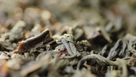 macro video - dry large leaf black tea 4k video