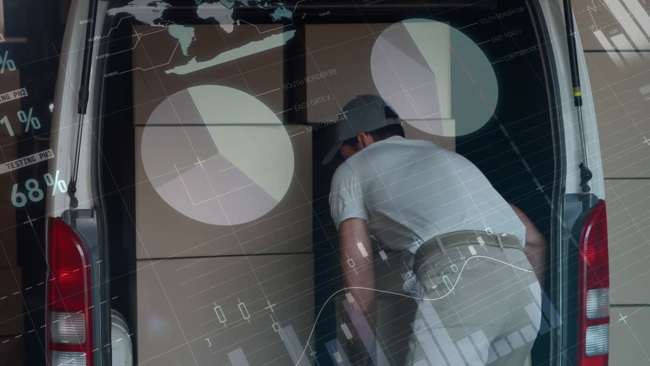 entregador descargando paquetes 4k