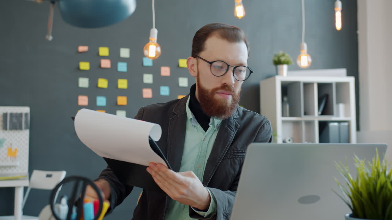 Businessman working on documents in the office