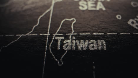 close-up of taiwan on a world map