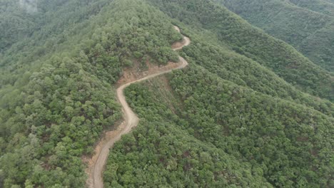 Carreteras-De-Montaña-Oaxaca,-Drone-Con-Vista-Aérea,-México