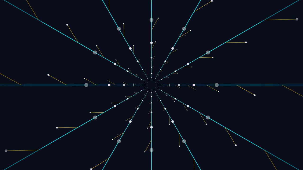 Abstract Digital Network Lines Expanding from Center