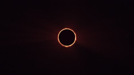 foto panorámica de la corona del anillo de fuego del eclipse solar total, vista desde el espacio