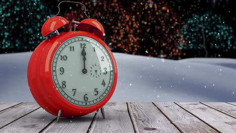 alarm clock counting down to midnight for new year