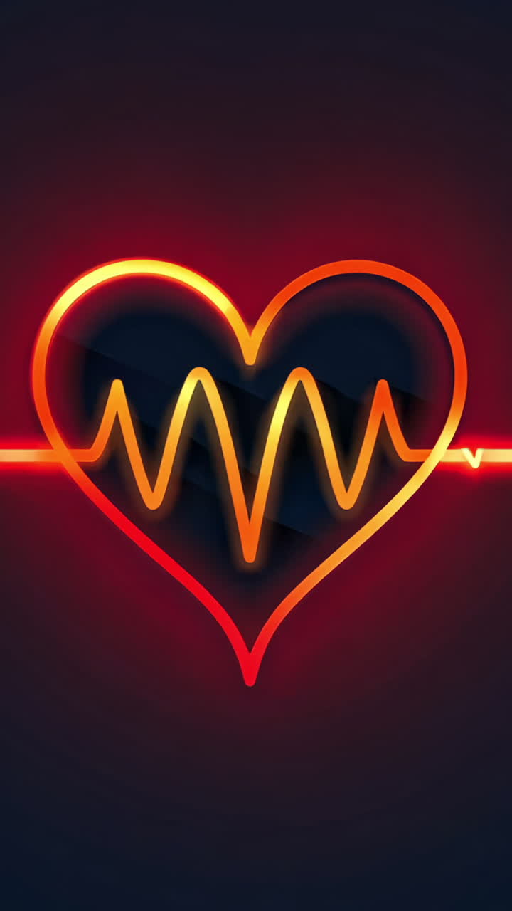 A heart with a line through it is on a dark background. The heart is orange and red