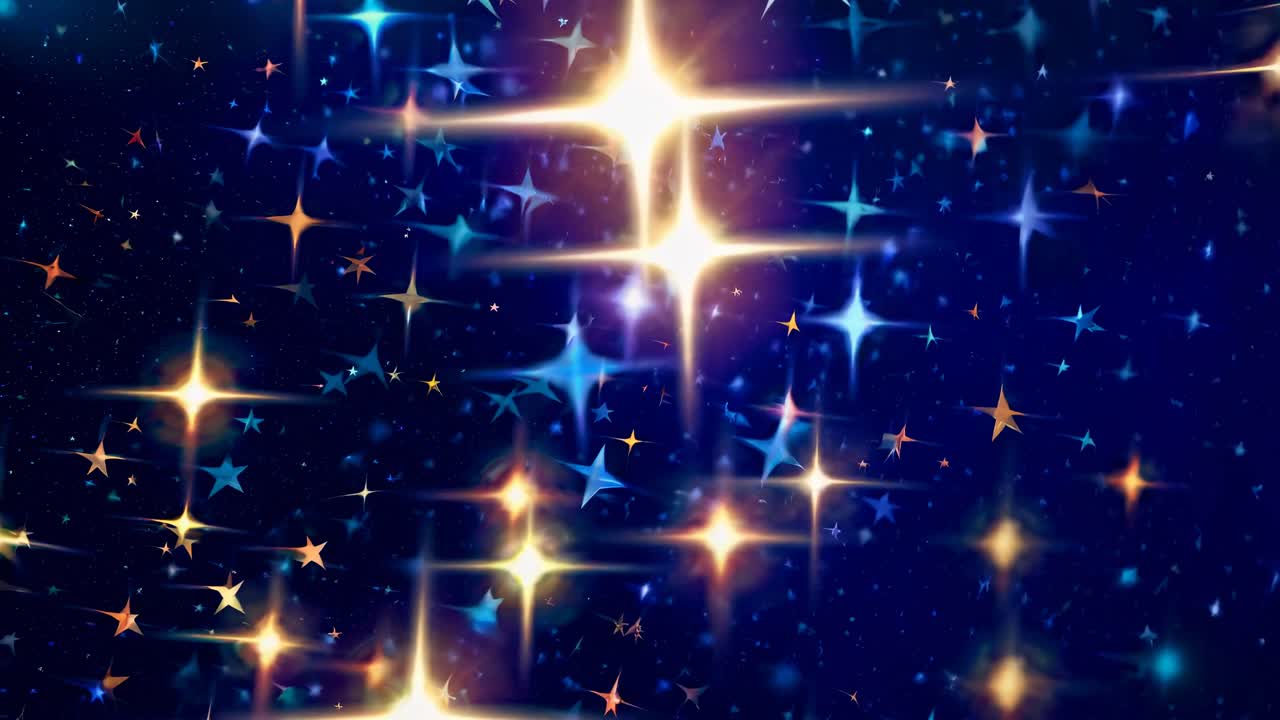 Videoen viser en drømmende nattehimmel fyldt med funklende stjerner, der skaber en fredfyldt og magisk