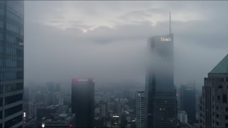 Foggy Cityscape View