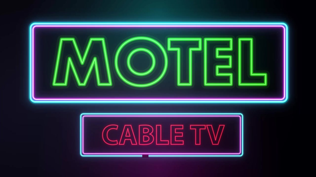 Enseigne de motel néon clignotante avec texte Télévision par câble