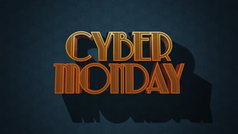 retro cyber monday text on blue grunge texture in 80s style