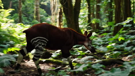 okapi in the african rainforest