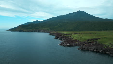 coastal mountain landscape with volcanic features