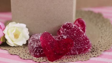 edible heart-shaped sugar gummies for valentine's day