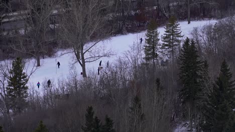 Victoria-Park-Iceway-Skating-Trailer-In-Edmonton-Alberta-Größte-Natürliche-Eisbahn-Im-Freien-700-Meter-2300-Fuß-Lang-2-Kilometer-Spuren-In-Wald-Bäumen-Am-North-Saskatchewan-River-3-4