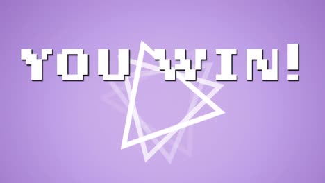 Digital-animation-of-you-win-text-over-abstract-triangle-shape-spinning-against-purple-background