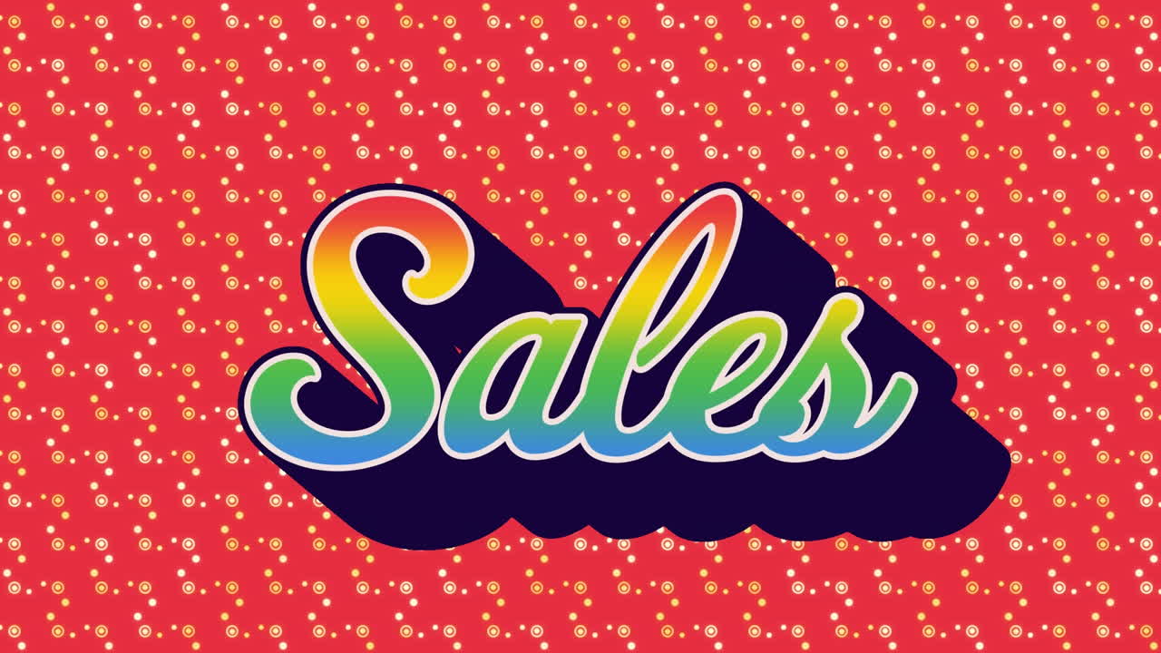 animación del texto de ventas sobre las formas