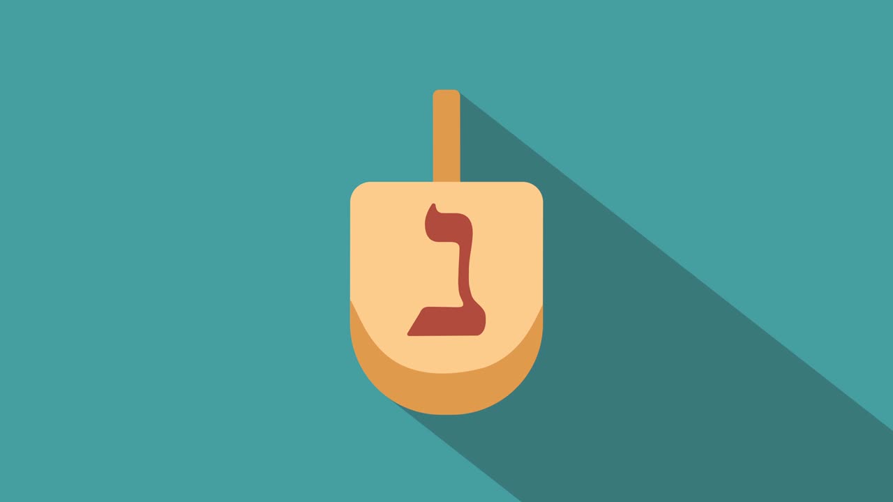 하누카 홀리데이 드레이델 플래트 디자인 애니메이션 아이콘