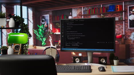 coding interface shown on computer screen on desk