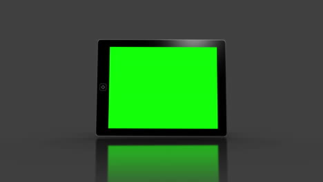 media device screens showing green screen