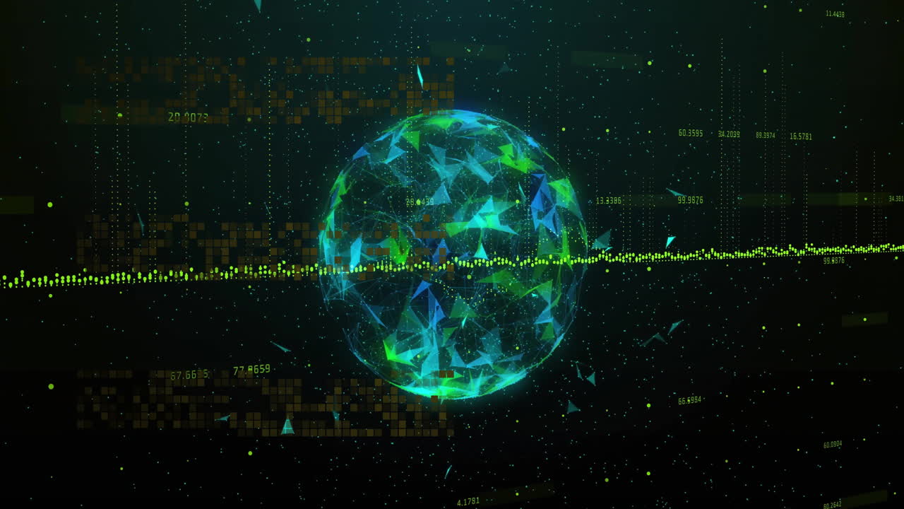 анимация цифровой обработки данных по всему миру