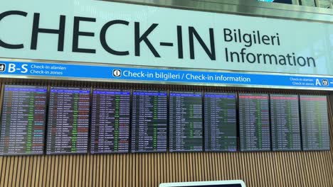 tablero de información de vuelo con muchos retrasos