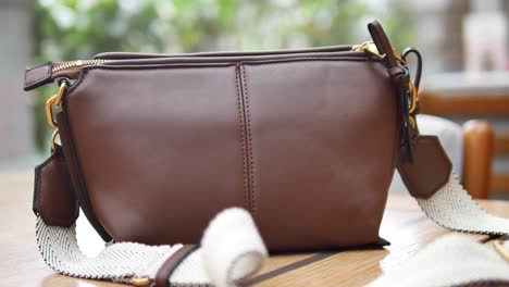 brown leather shoulder bag