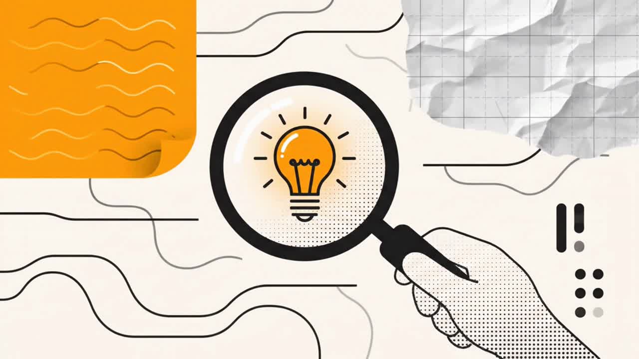 Research and Discovery Concept with a Magnifying Glass on an Idea