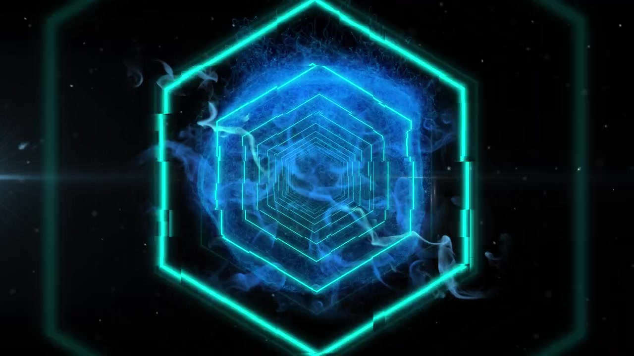Animation of glowing blue globe on black background