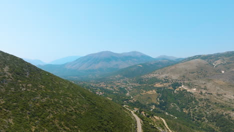 aerial view of a mountain valley village