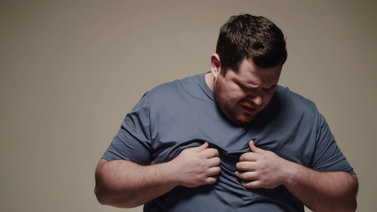 가 통증이 있는 남자